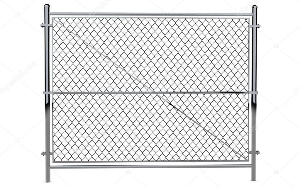 Metal Wire Fence - Isolated A wire fence isolated on white. 3d R