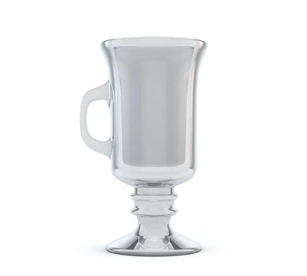 Vidro latte vazio isolado em renderização 3d branca — Fotografia de Stock