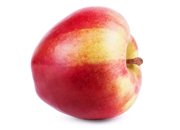 Fehér alapon izolált friss vörös alma. Vágási útvonallal — Stock Fotó