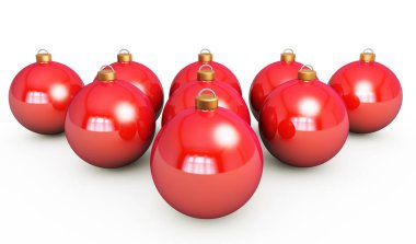 Beyaz arka plan 3d render topa kırmızı Noel