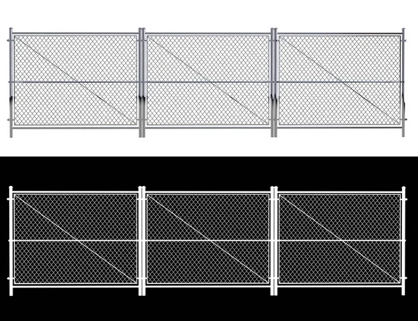 Metal tel çit - yalıtılmış bir tel üzerinde beyaz izole. 3D R