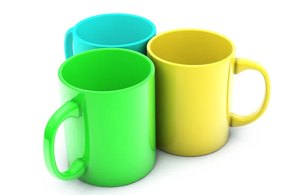 Realistische 3D gerenderte Tassen isoliert auf weißem Hintergrund — Stockfoto