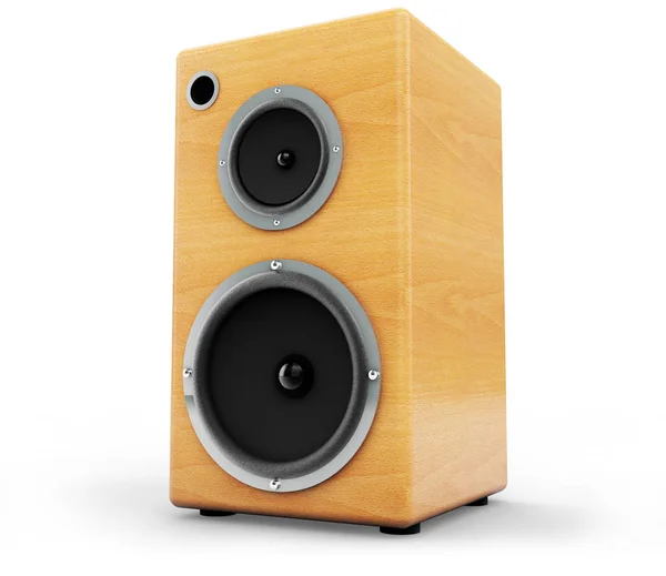 3d rendering wooden audio speaker boxes on white background — Stock Photo, Image