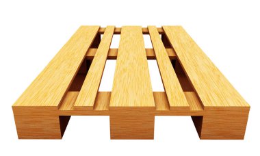 Ahşap Euro palet. 3d render illüstrasyon izole üzerinde beyaz ba