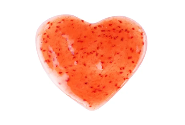 Coração feito de geléia de framboesa — Fotografia de Stock
