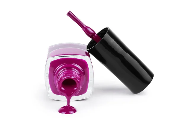 Pink nail polish on a white background — Stock Photo, Image