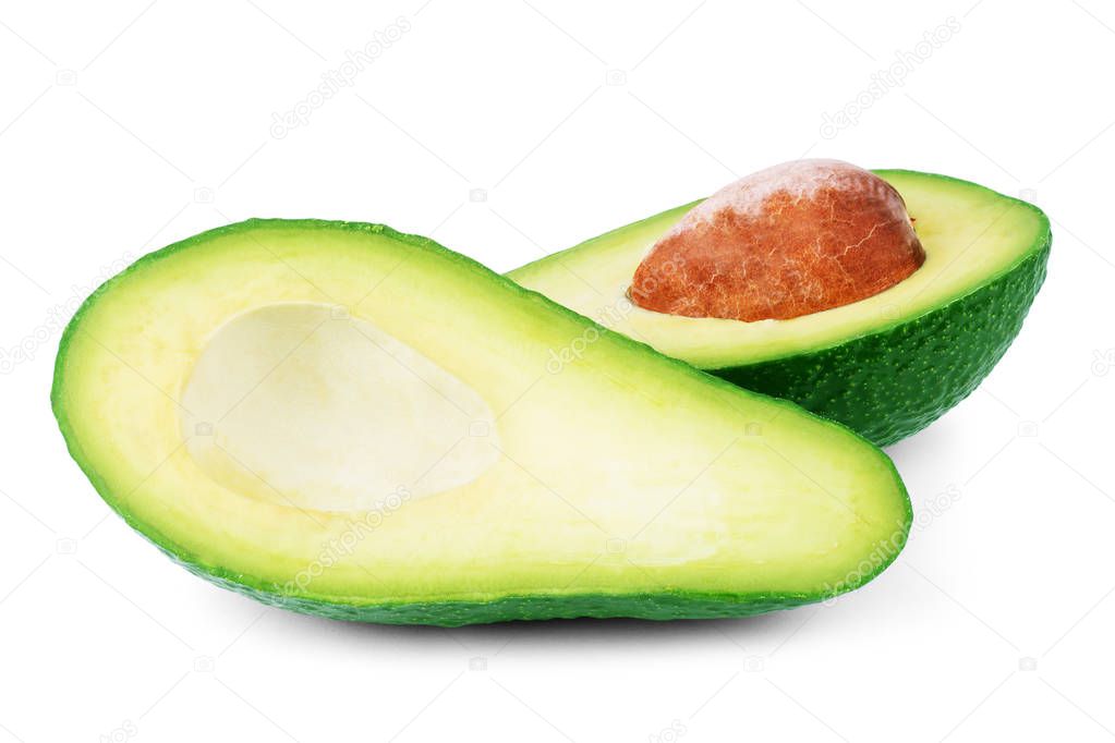 Avocado isolated on a white background.