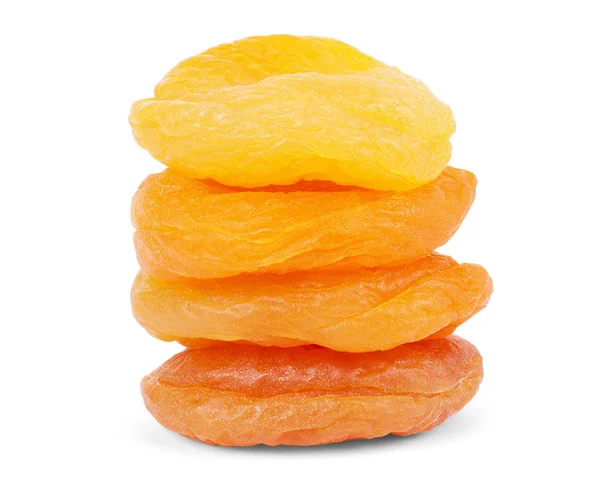 Куча сушеных абрикосов на белом фоне с легким бритьем — стоковое фото