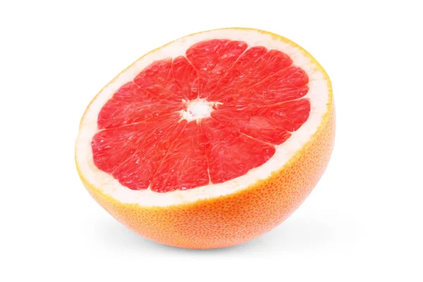 Fél grapefruit citrusfélék elszigetelt fehér nyírás Pat — Stock Fotó
