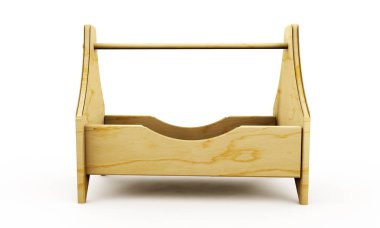 Araç kutusu. Yan, üst, arka ve perspektif görüntüleyin. Ahşap kutu 