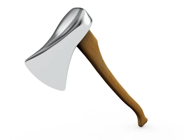 3d render  Axe with wooden handle on a white background — Stock Photo, Image