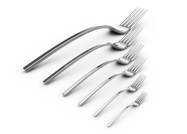 Rendering 3d della forchetta su sfondo bianco — Foto Stock
