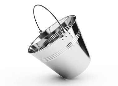 metal kova üzerinde beyaz 3d render izole