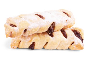 beyaz izole reçelli kurabiye.