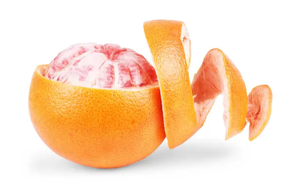 Grapefruit a citrusfélék felében, elszigetelt, fehér, clippin — Stock Fotó