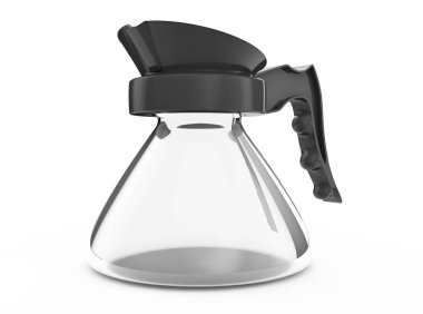 Beyaz izole cezve boş. 3D çizim