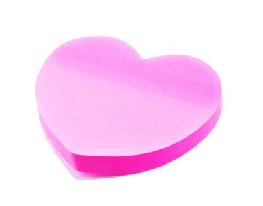 Renkli yapışkan not kalp şekli