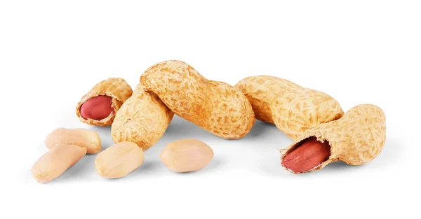 Amendoim isolado no fundo branco — Fotografia de Stock