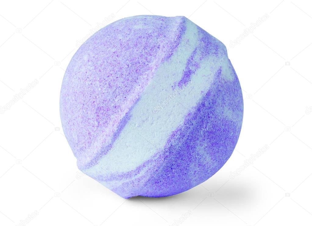 Single bath bomb, isolated on the white