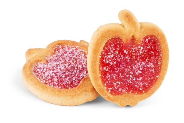 Biscuits à la gelée de fruits, isolés sur un fond blanc — Photo