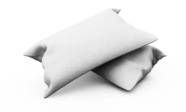 Primer plano de una fuente de almohada blanca. renderizado 3d — Foto de Stock