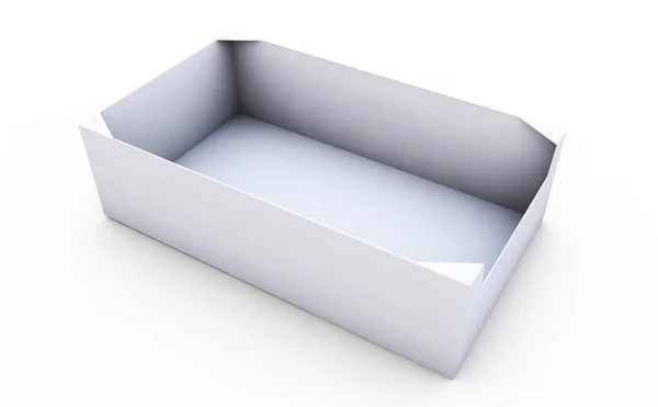 Caja blanca. Ilustración 3D de alta resolución con rutas de recorte . — Foto de Stock