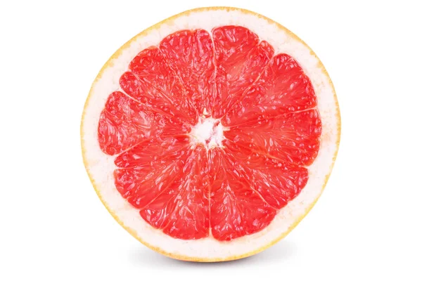 Fél grapefruit citrusfélék elszigetelt fehér nyírás Pat — Stock Fotó