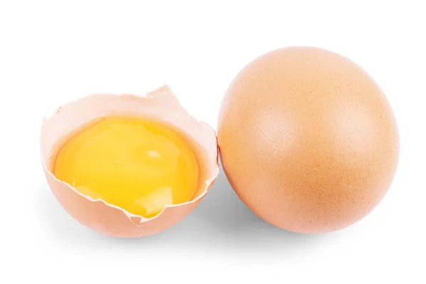 Egyedülálló barna csirke tojás izolált fehér — Stock Fotó