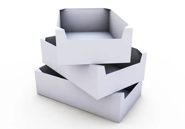 White box. High resolution 3D illustration with clipping paths. — Stock Photo, Image