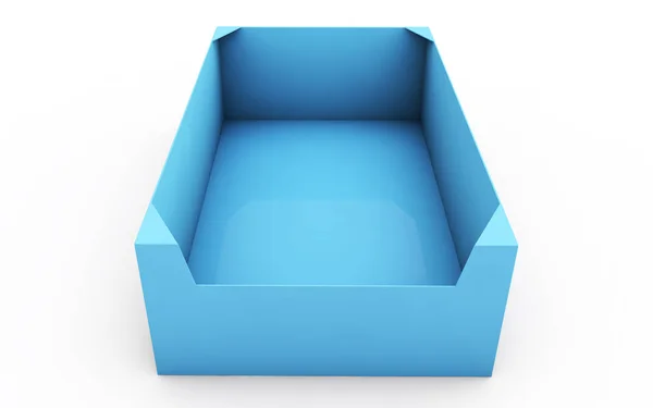 Kotak. Ilustrasi 3D resolusi tinggi dengan tapak kliping . — Stok Foto