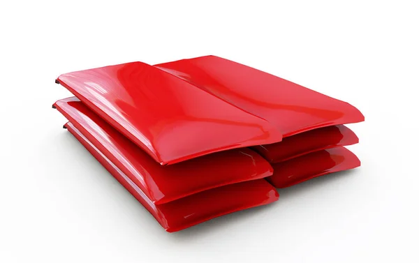 Embalaje rojo para dulces. 3d imagen de renderizado . — Foto de Stock