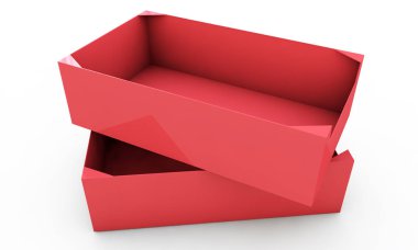 kutu. Kırpma yolları ile yüksek çözünürlükte 3d çizim.