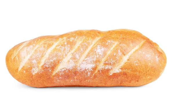 Bochenek chleba pieczenia pysznych na białym tle — Zdjęcie stockowe