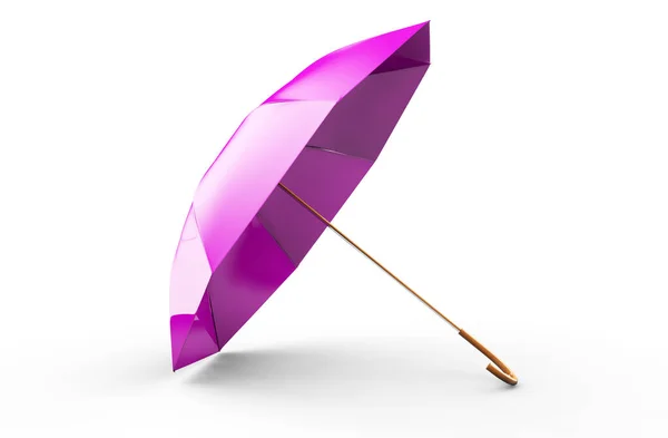 3d renderizar concepto paraguas rosa renderizado aislado — Foto de Stock