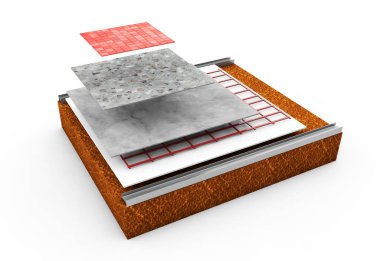 3D render ısı yalıtımı duvarlarının