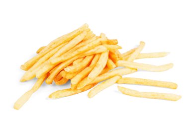 İzole edilmiş beyaz arkaplanda patates kızartması