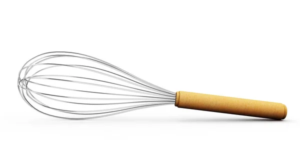 Wire whisk isolated on white background 3D render — Stock Photo, Image