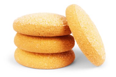 Beyaz arkaplanda yulaf ezmesi kurabiyeleri