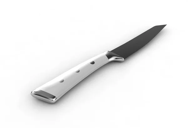 Un cuchillo de cocina aislado profesional sobre un fondo blanco. 3d —  Fotos de Stock