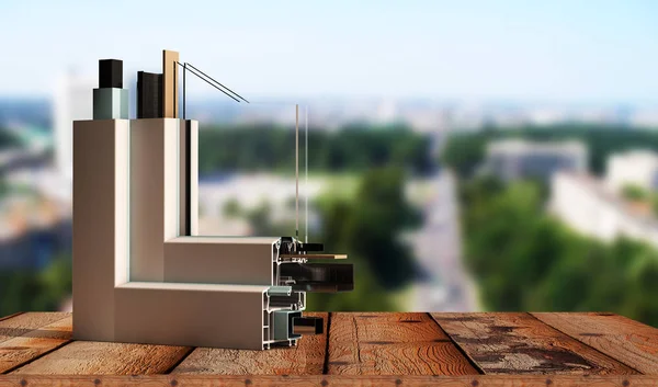 Plastic Window profile isolated  3d render