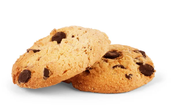 Oatmeal cookies with Chocolate on white background — Stock Photo, Image