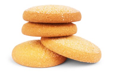 Beyaz arkaplanda yulaf ezmesi kurabiyeleri