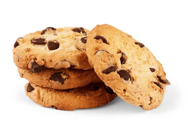 Oatmeal cookies with Chocolate on white background — Stock Photo, Image