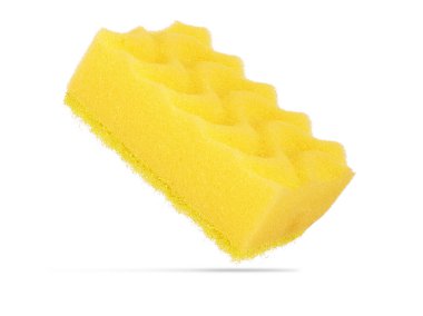 Basit eski sarı sünger beyaz izole
