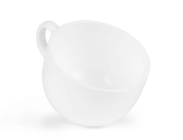 Beyaz arka plan üzerinde boş beyaz kahve fincanı — Stok fotoğraf