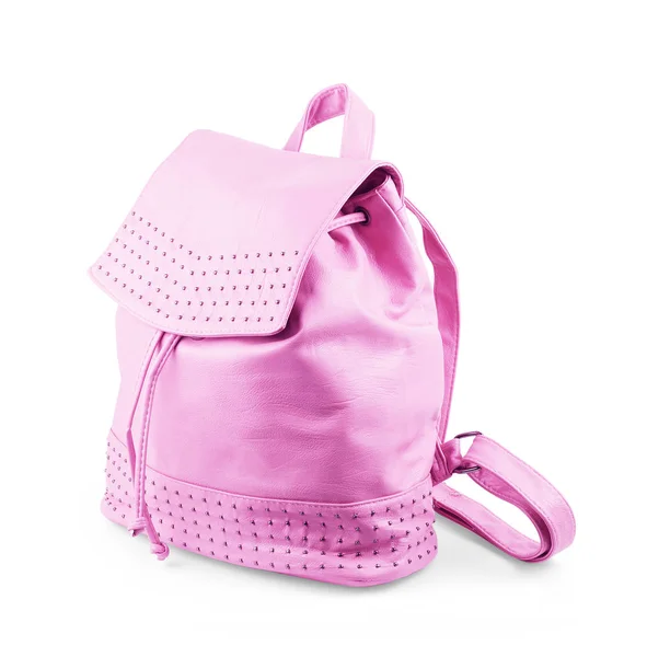 Розовый рюкзак изолирован на белом фоне — стоковое фото