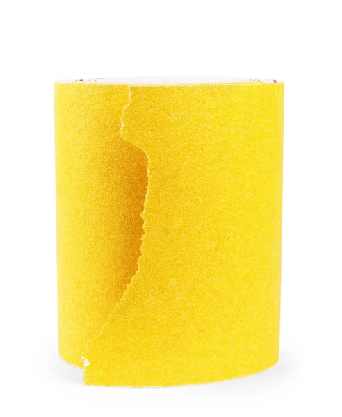 Papierrol een schuurpapier Amaril geïsoleerd over de witte CHTERGRO — Stockfoto