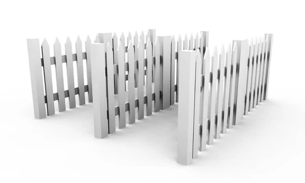 Illustration of a traditional wooden fence. 3d render Stock Picture