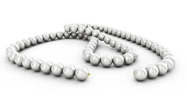 Collar de perlas aislado, 3d renderizado —  Fotos de Stock