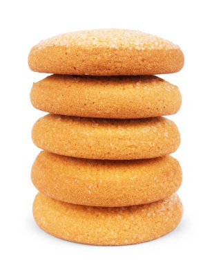 Beyaz arkaplanda yulaf ezmesi kurabiyeleri